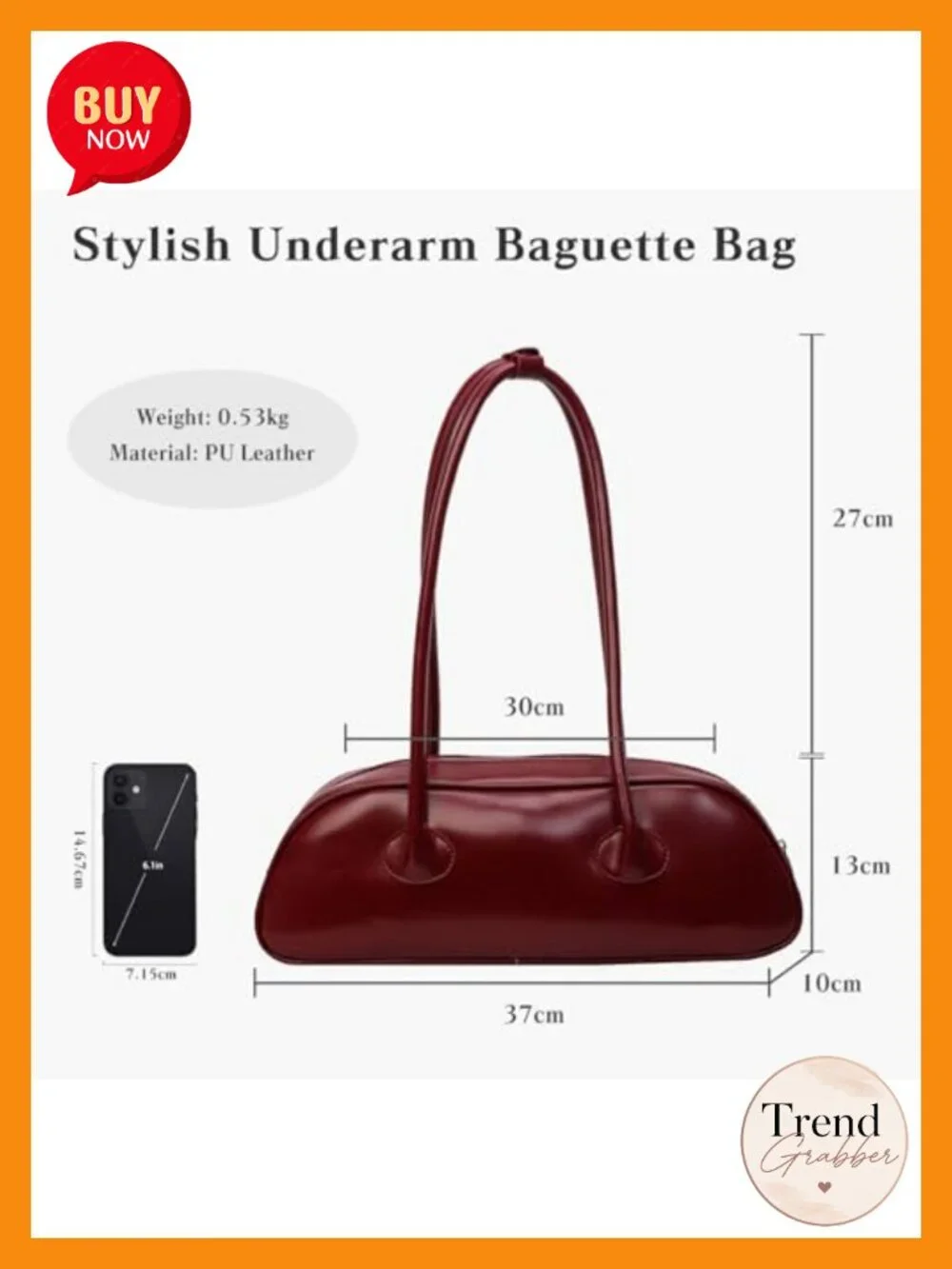 PU Leather Hobo Shoulder Bag with Top Handle - Waterproof Fashion